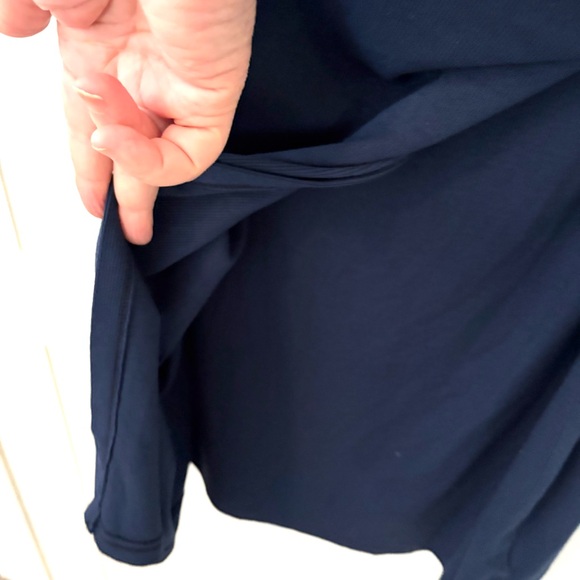 Michael Stars Abby Ribbed Faux Wrap Navy Dress. Size Large Petite. - Picture 5 of 12